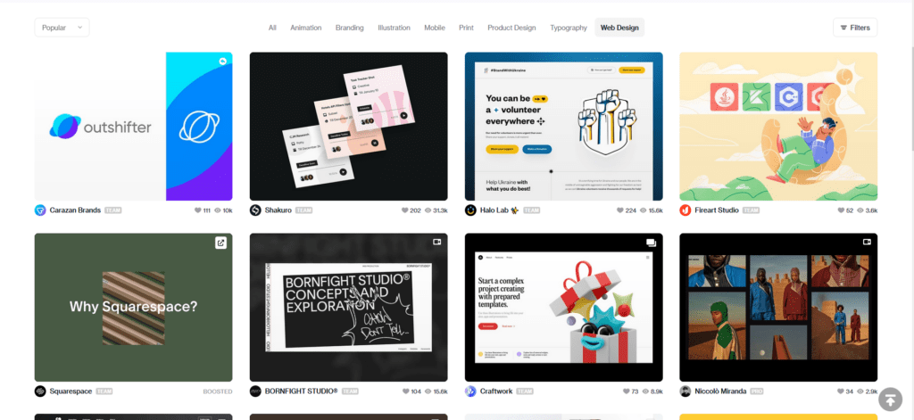 Inspiracje designu i gotowe szablony - dribbble
